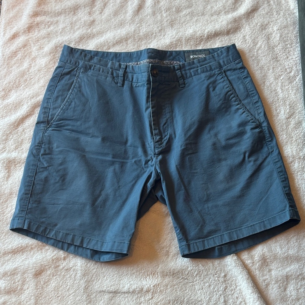 Bonobos Men's Slate Blue Flat Front Shorts